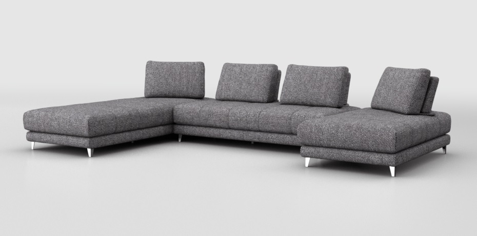 Vigoleno - maxi corner sofa with 6 backrests componibile sinistro